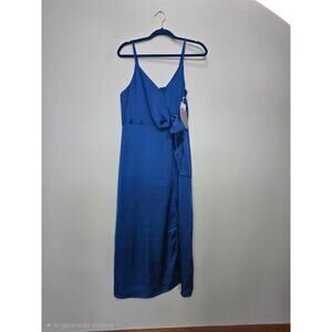 Chelsea28 by Nordstrom Blue Marmara Wrap Midi Dress Size Medium
